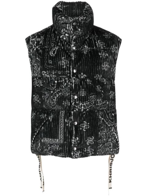 paisley-print padded gilet