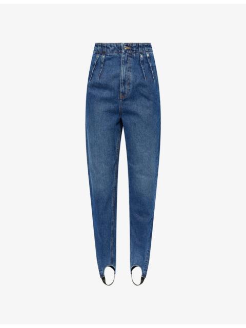 Slim-Leg Stirrup Denim Jeans