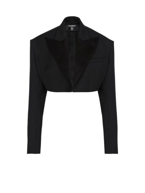 Cropped grain de poudre jacket