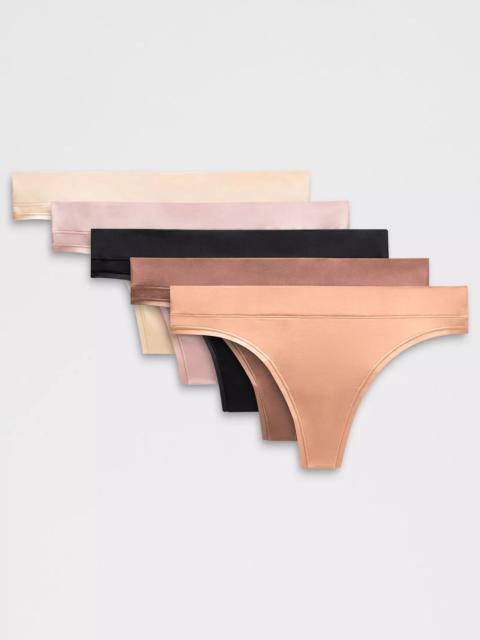 UnderEase Mid-Rise Thong Underwear *5 Pack