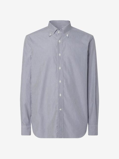 Cotton twill shirt with white/Blue stripes