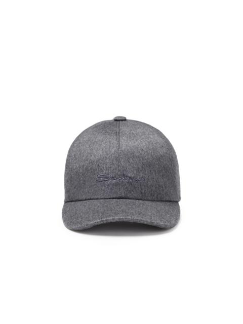 Grey cashmere baseball hat
