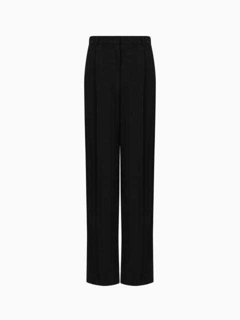 Darted trousers in barathea wool