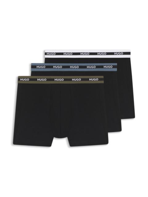 THREE-PACK OF LOGO-WAISTBAND BOXER BRIEFS IN STRETCH COTTON