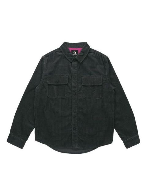Men's Converse Sports Cargo corduroy Shirt Jacket Black 10019954-A01