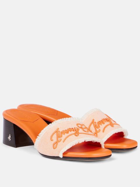 Joa 45 embroidered canvas mules