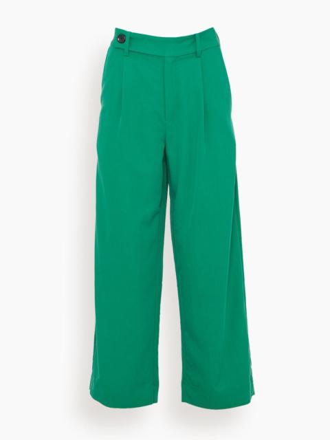 Drapey Suiting Wide Leg Pant in Green