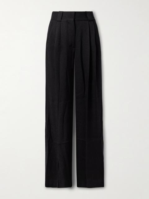 Husi Pleated Crepe Straight-leg Pants