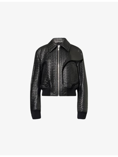 Intrecciato Leather Blouson Jacket