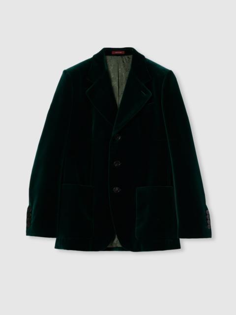 Stretch cotton velvet jacket