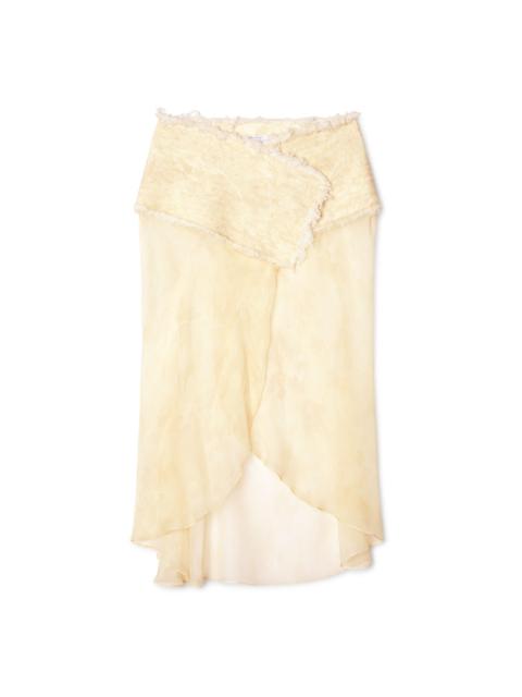 Cream Camo Silk Skirt