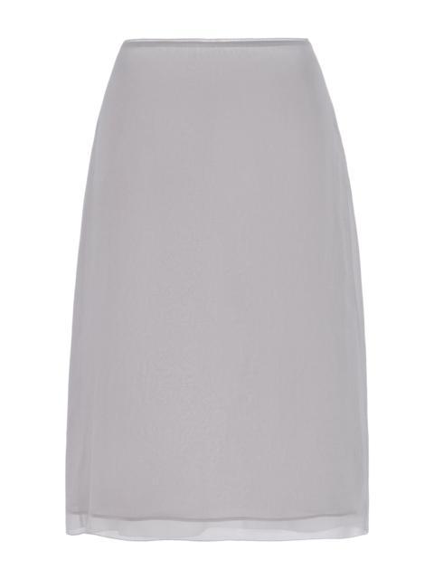 Silk-Chiffon Knee-Length Slip Skirt grey