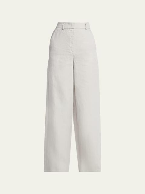 Linen Straight-Leg Trousers