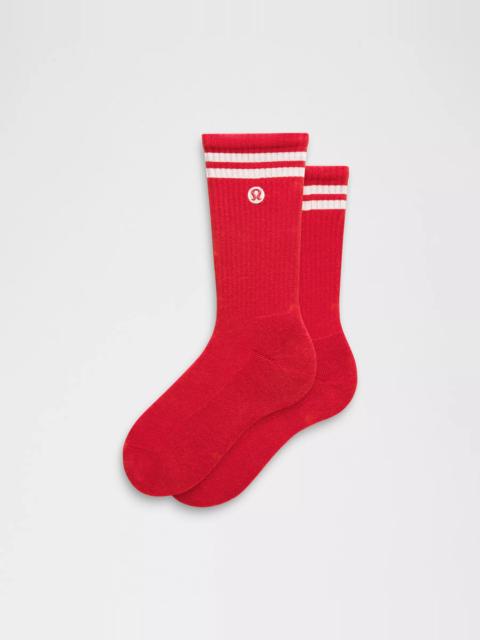 Unisex Daily Essential Crew Socks *Stripe