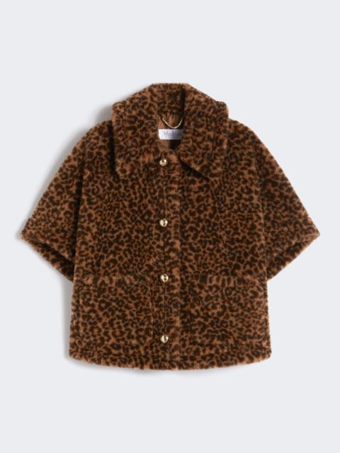 TITTY10 Wool and alpaca jacquard Teddy cape