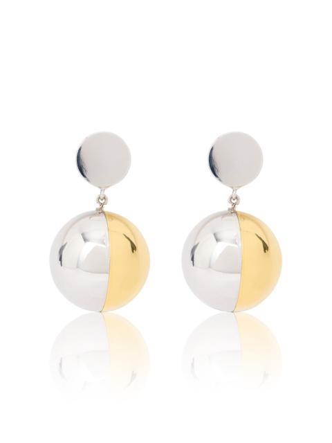 Two-Tone Metallic Orb Earrings silver