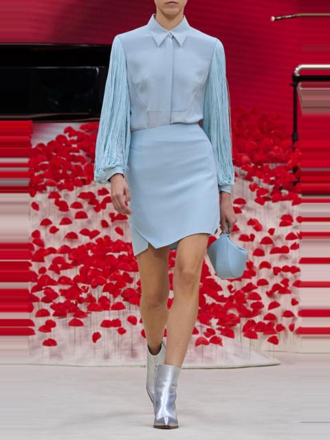 Tailored Cotton Mini Skirt blue