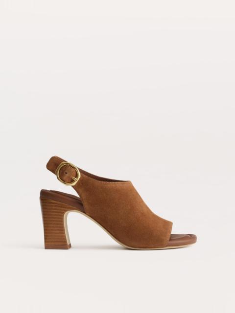 Gigi Block-Heel Italian Suede Slingback Sandals