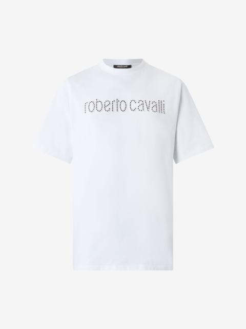 T-Shirt With Logo And Mini Studs