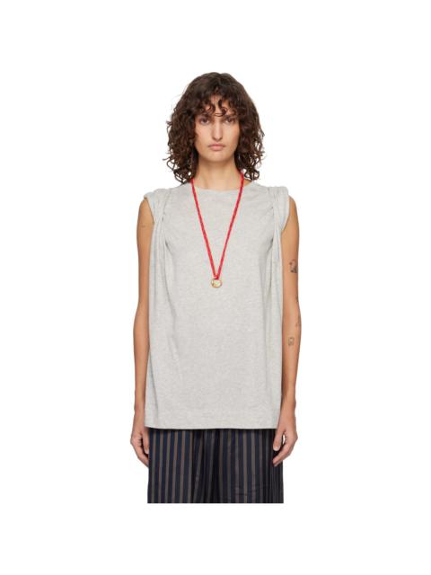Gray Loose Sleeveless T-shirt