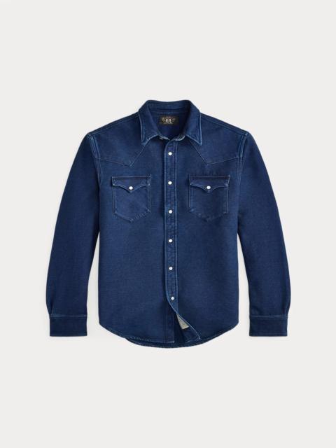 Slim Fit Indigo Chamois Western Shirt
