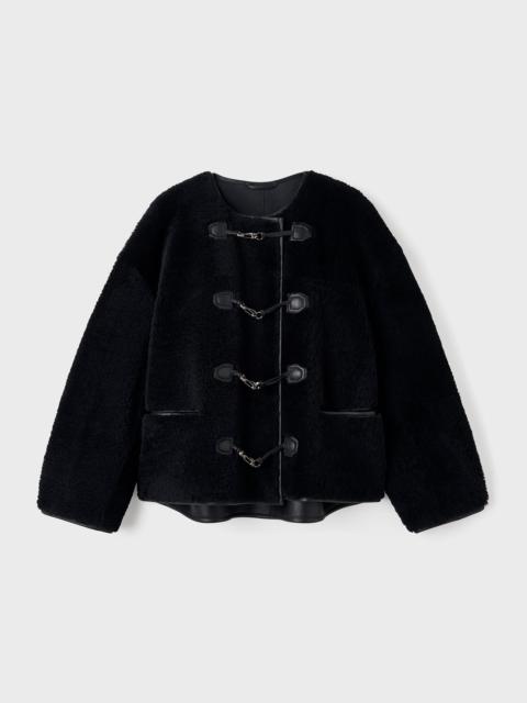 Teddy shearling clasp jacket black
