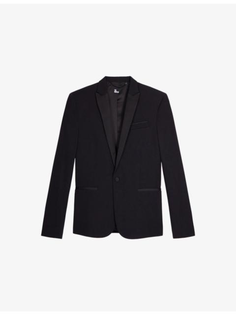Regular-fit single-breasted wool blazer