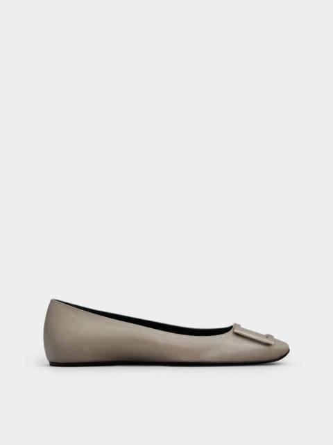 Trompette Metal Buckle Ballerinas in Leather