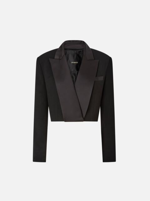 CROPPED JACKET WITH SATIN DETAILS