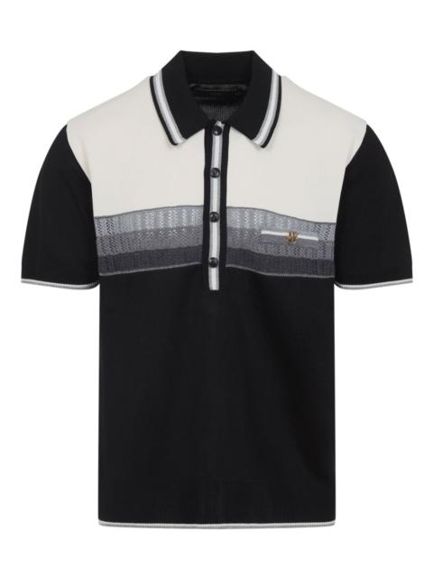 striped pocket polo shirt