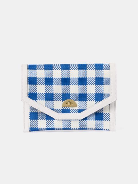 The Twist Lock Pouch - Ultramarine Blue Plaid and Brilliant White