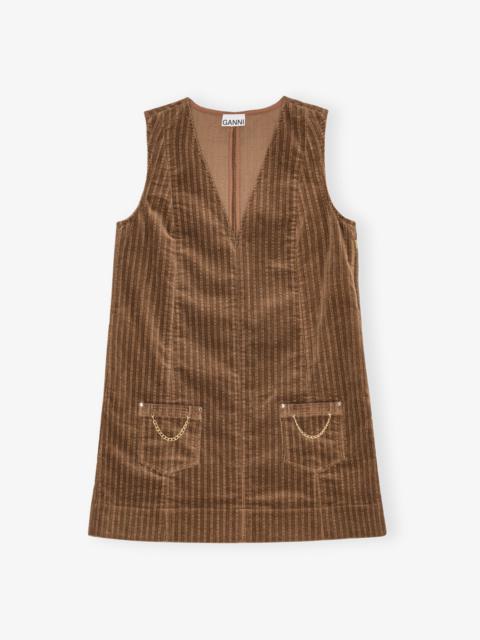 BROWN CORDUROY MINI DRESS