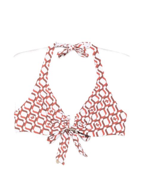 Avena geometric-pattern tie bikini top