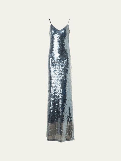 Sequined V-Neck Slip Gown