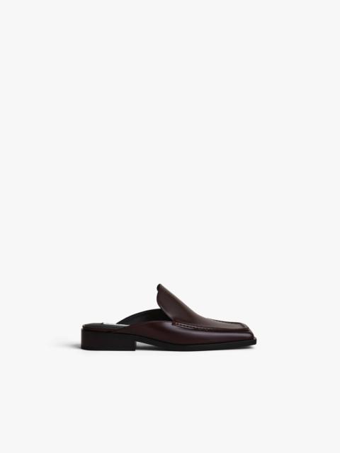 SQUARE LOAFER MULES IN CALFSKIN