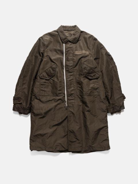 Treated Nylon Twill Coat Khaki
