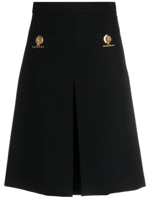 pleated A-line midi skirt