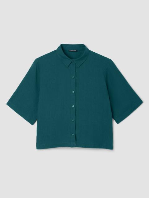 Organic Handkerchief Linen Elbow-Sleeve Shirt