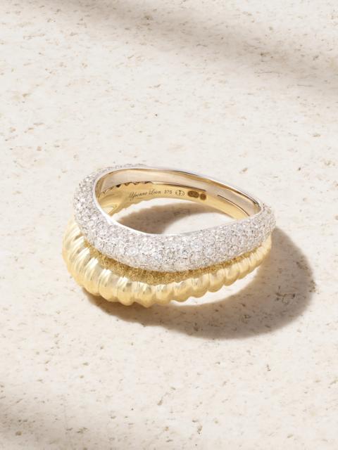 Bouée Vague 9-karat Yellow And White Gold Diamond Ring