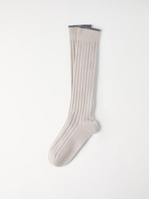 Cashmere rib knit socks