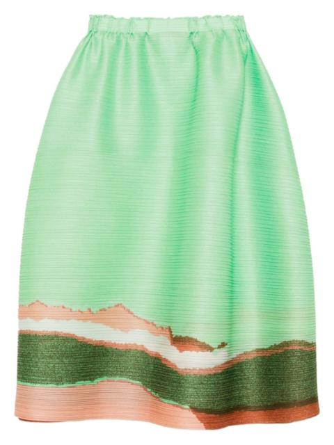Grainy Color printed midi skirt