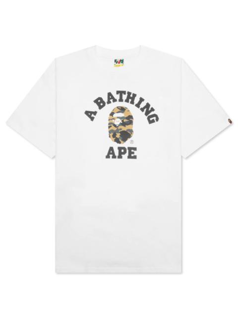 1ST CAMO COLLEGE TEE - WHITE/YELLOW