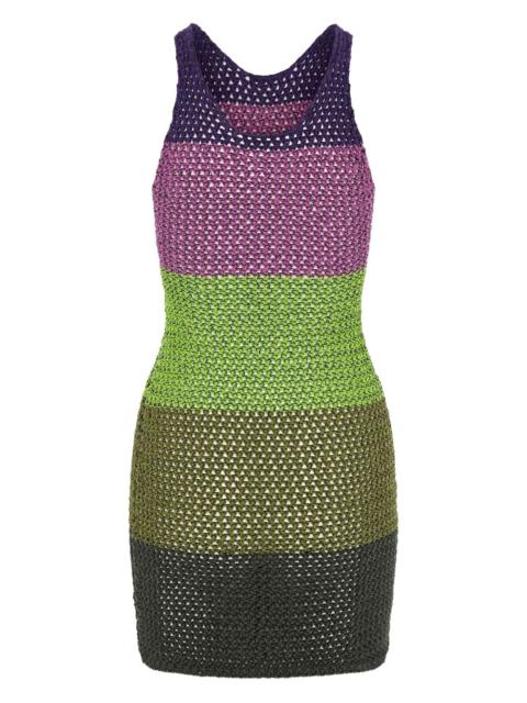 striped crochet dress