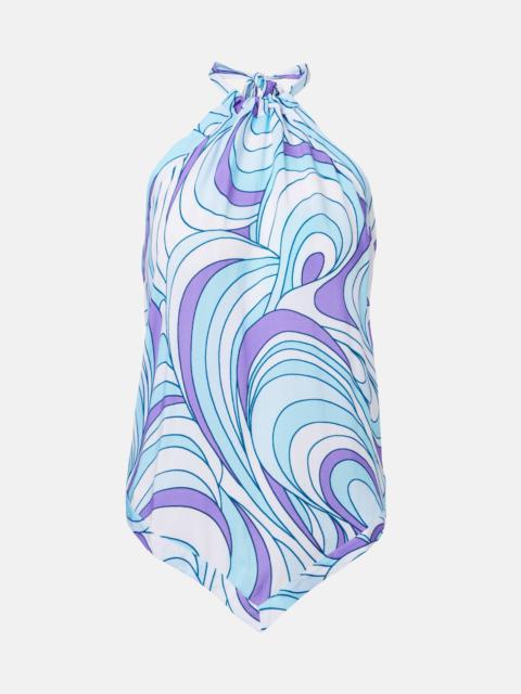 Raya printed halterneck top