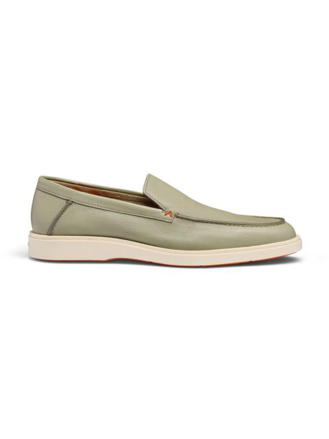 Men's light green tumbed leather loafer