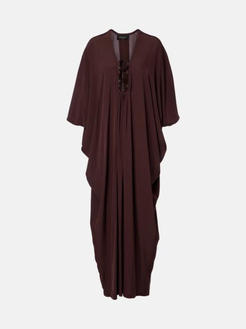 Ring-detail draped kaftan