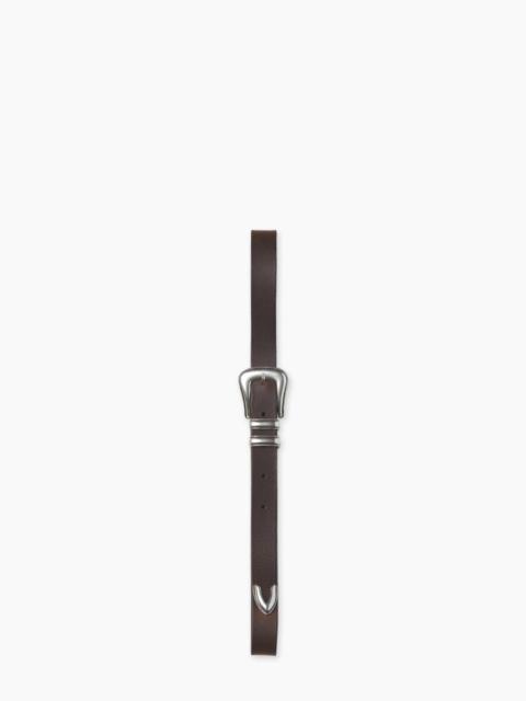 NUDIE JEANS WESTERN SILVER BELT DARK BROWN