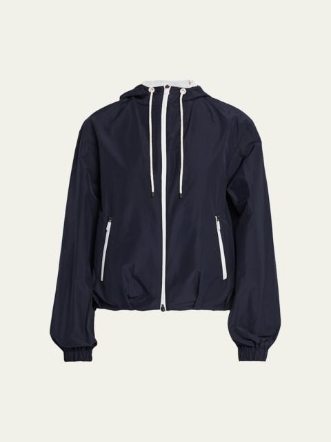 Techno Cotton Hooded Zip Jacket