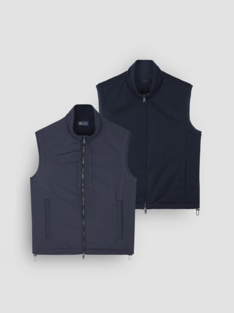 REVERSIBLE GILET IN WOOL, SILK, AND MICROFIBER