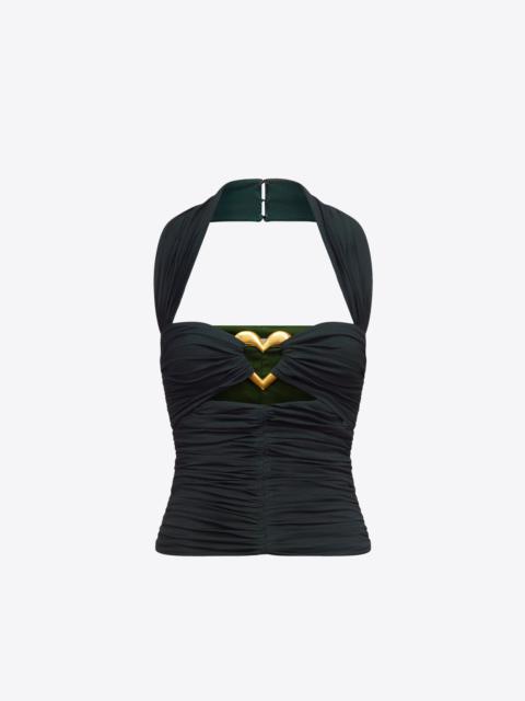 HEART RUCHED HALTER TOP